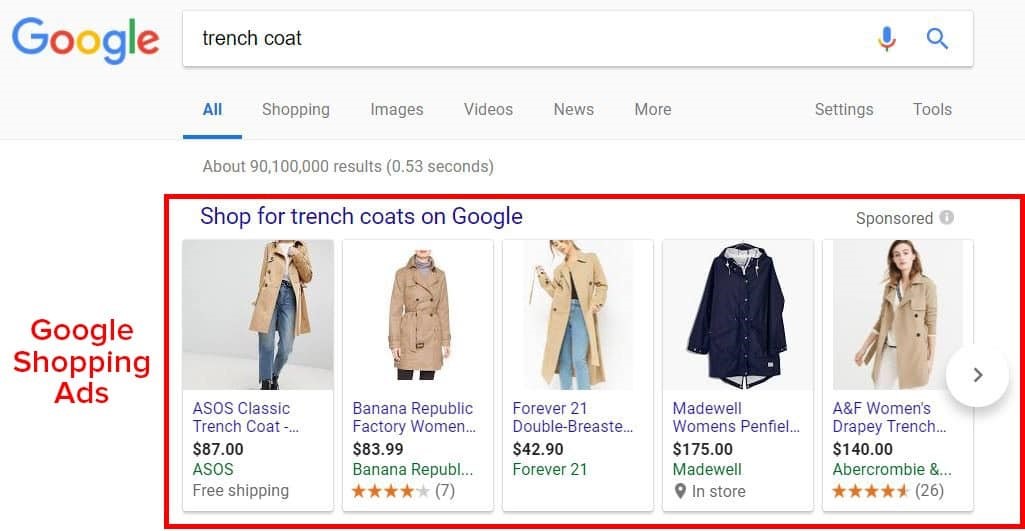 نمایش تبلیغ در گوگل شاپینگ (Google shopping)